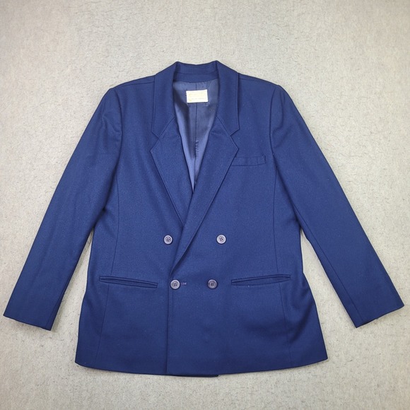 Pendleton Jackets & Blazers - Vintage Pendleton 100% Wool Blazer Womens 14‎ Blue Double Breasted Made in USA